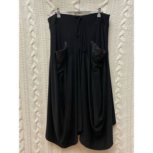 IC Vtg Black MIDI Skirt Harem Look Pockets Made In USA Street Hip‎ Hop Hammer M